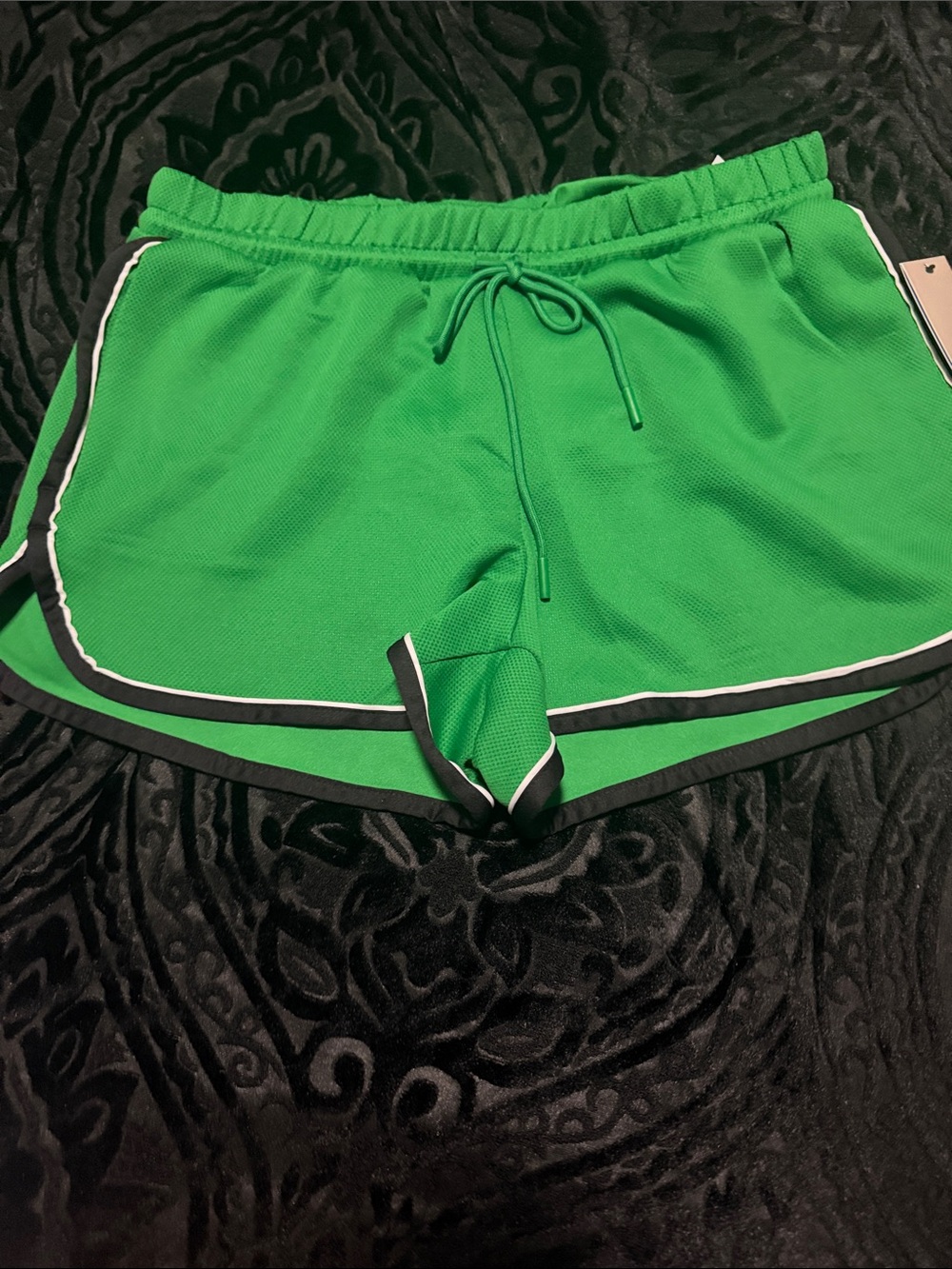 Avia Green Athletic Shorts with Black & White Trim - Picture 2 of 9